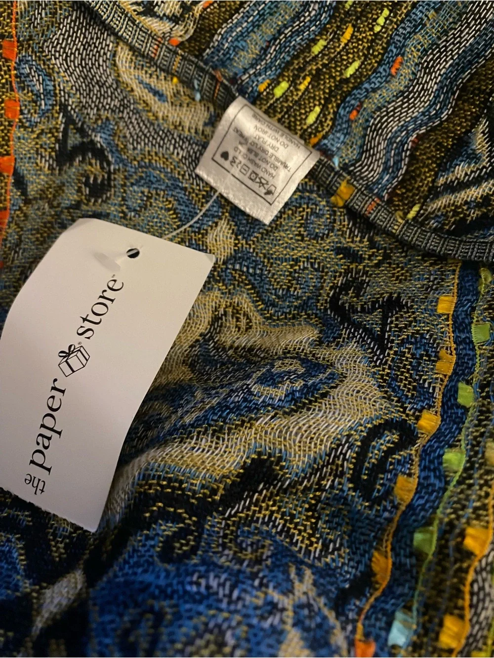 The Paper Store NWT Bohemian Paisley Pashmina Shawl Wrap Multi Color Black